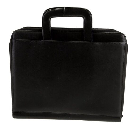Tumi executive black leather portfolio case with pull out handles - Picture 2 of 9